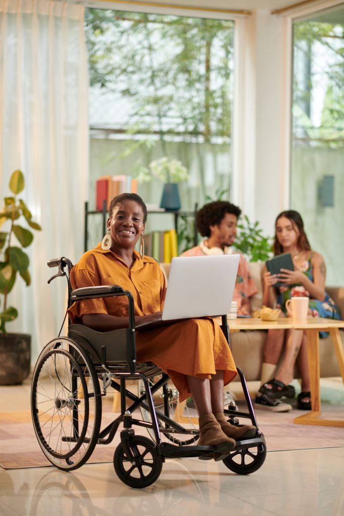 Woman with Disability Meeting with Coworkers